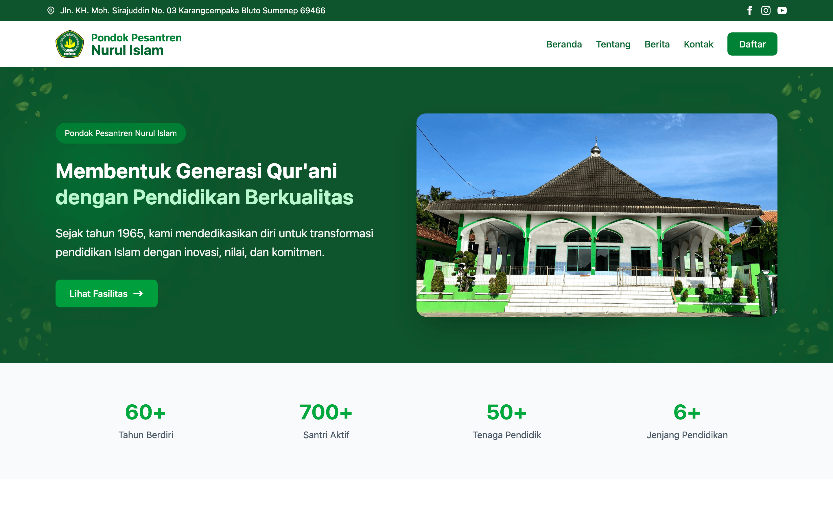 Redesigned Pondok Pesantren Nurul Islam Website